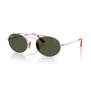 Ray-Ban RB 3775M F00731 54 Scuderia Ferrari Unisex Oval Gümüş Metal Güneş Gözlüğü