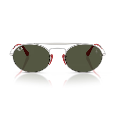 Ray-Ban RB 3775M F00731 54 Scuderia Ferrari Unisex Oval Gümüş Metal Güneş Gözlüğü