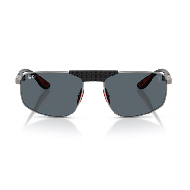 Ray-Ban RB 3776M F001R5 58 Scuderia Ferrari Unisex Geometrik Gri Metal Güneş Gözlüğü