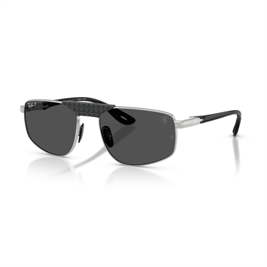 Ray-Ban RB 3776M F122K8 58 Scuderia Ferrari Unisex Polarize Geometrik Gümüş Metal Güneş Gözlüğü