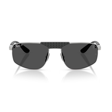 Ray-Ban RB 3776M F122K8 58 Scuderia Ferrari Unisex Polarize Geometrik Gümüş Metal Güneş Gözlüğü