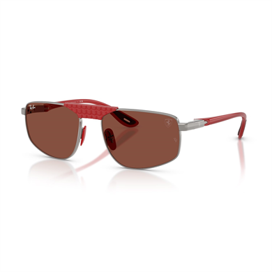 Ray-Ban RB 3776M F126C5 58 Scuderia Ferrari Unisex Geometrik Gri Metal Güneş Gözlüğü