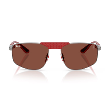 Ray-Ban RB 3776M F126C5 58 Scuderia Ferrari Unisex Geometrik Gri Metal Güneş Gözlüğü