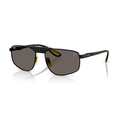 Ray-Ban RB 3776M F128B1 58 Scuderia Ferrari Unisex Geometrik Siyah Metal Güneş Gözlüğü