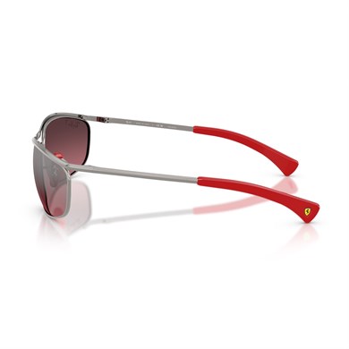 Ray-Ban RB 3819M F0017A 62 Scuderia Ferrari Unisex Polarize Oval Gri Aynalı Metal Güneş Gözlüğü
