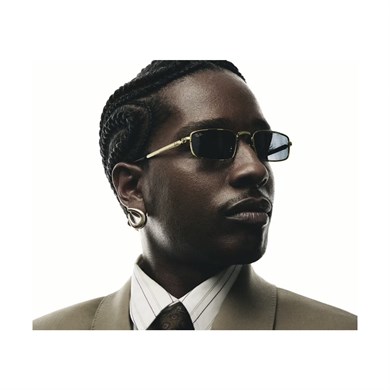Ray-Ban RB 3927 001R5 54 A$AP ROCKY Unisex Dikdörtgen Gold Metal Güneş Gözlüğü