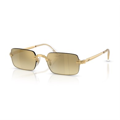 Ray-Ban RB 3928 0017I 54 A$AP ROCKY Unisex Dikdörtgen Gold Aynalı Metal Güneş Gözlüğü