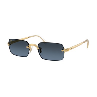 Ray-Ban RB 3928 001S2 54 A$AP ROCKY Unisex Dikdörtgen Gold Aynalı Metal Güneş Gözlüğü