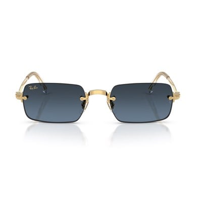 Ray-Ban RB 3928 001S2 54 A$AP ROCKY Unisex Dikdörtgen Gold Aynalı Metal Güneş Gözlüğü
