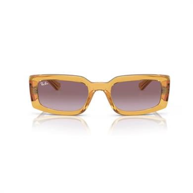 Ray-Ban RB 4395 66828H 54 Unisex Yastık Şeffaf Sarı Kemik Güneş Gözlüğü