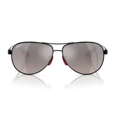 Ray-Ban RB 8331M F0095J 61 Scuderia Ferrari Erkek Oval Siyah Metal Güneş Gözlüğü