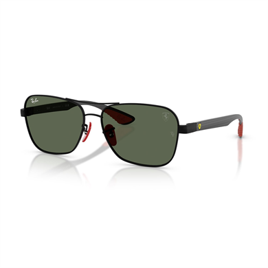 Ray-Ban RB 8336M F00271 58 Scuderia Ferrari Erkek Geometrik Siyah Metal Güneş Gözlüğü