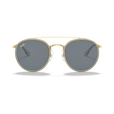Ray-Ban RB 3647N 9210R5 51 Round Double Unisex Gold Metal Yuvarlak Güneş Gözlüğü