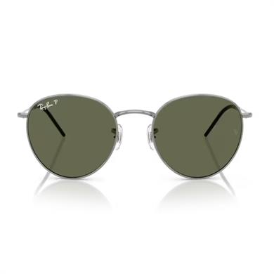 Ray-Ban RBR 0103S 0049A 53 Round Reverse Unisex Oval Gri Metal Güneş Gözlüğü