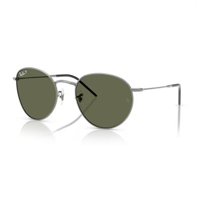 Ray-Ban RBR 0103S 0049A 53 Round Reverse Unisex Oval Gri Metal Güneş Gözlüğü
