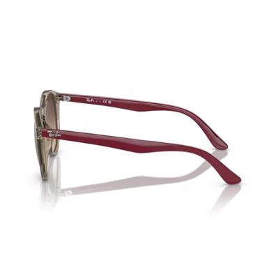 Ray-Ban RJ 9064S 712313 44 Çocuk Oval Şeffaf Kahverengi Kemik Güneş Gözlüğü