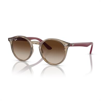 Ray-Ban RJ 9064S 712313 44 Çocuk Oval Şeffaf Kahverengi Kemik Güneş Gözlüğü