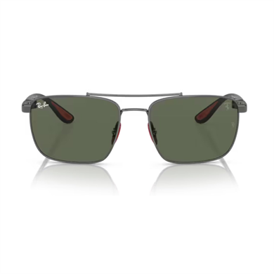 Ray-Ban RB 3715M F00171 58 Scuderia Ferrari Erkek Kare Gri Metal Güneş Gözlüğü