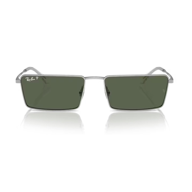 Ray-Ban RB 3741 0039A 56 Emy Unisex Polarize Dikdörtgen Gri Metal Güneş Gözlüğü