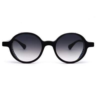 Retro Shade I C02 49 Unisex Siyah Yuvarlak   Güneş Gözlüğü
