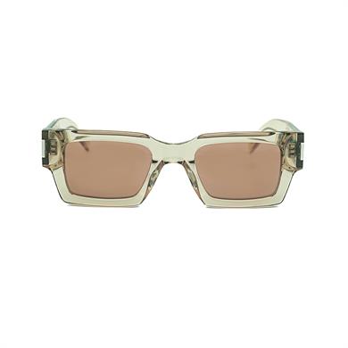 Saint Laurent SL 572 006 50 Kadın Dikdörtgen Şeffaf Kemik Güneş Gözlüğü