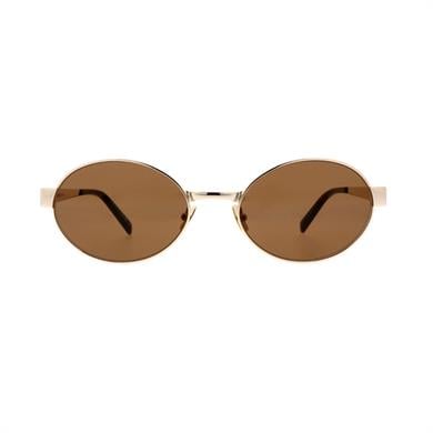 Saint Laurent SL 692 004 55 Unisex Oval Gold Metal Güneş Gözlüğü