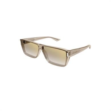 Saint Laurent SL 757 003 64 Unisex Dikdörtgen Şeffaf Kahverengi Kemik Güneş Gözlüğü