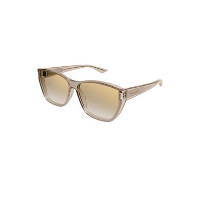 Saint Laurent SL 758 003 63 Unisex Kare Şeffaf Kahverengi Kemik Güneş Gözlüğü