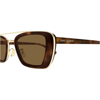 Saint Laurent SL 825 002 50 Unisex Geometrik Kırçıllı Kahverengi Kemik Güneş Gözlüğü