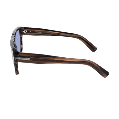 Salvatore Ferragamo SF 2070S 216 56 Unisex Dikdörtgen Kırçıllı Kahverengi Kemik Güneş Gözlüğü