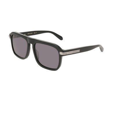 Salvatore Ferragamo SF 2087S 001 57 Erkek Dikdörtgen Siyah Kemik Güneş Gözlüğü