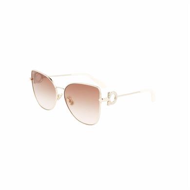 Salvatore Ferragamo Sf 296Sr 719 60 Kadın Kelebek Gold Metal Güneş Gözlüğü