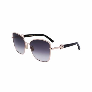 Salvatore Ferragamo Sf 312Sr 771 60 Kadın Kelebek Gri Metal Güneş Gözlüğü