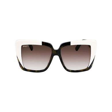 Salvatore Ferragamo SF1060S 341 55 Kadın Kelebek Kırçıllı Yeşil Bej Kemik Güneş Gözlüğü