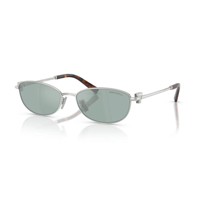 Tiffany Co. TF 3115 600165 56 Unisex Oval Gümüş Aynalı Metal Güneş Gözlüğü