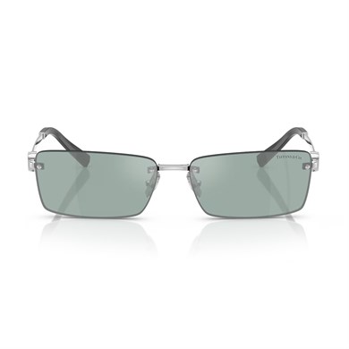 Tiffany Co. TF 3108B 62227C 60 Unisex Dikdörtgen Gümüş Aynalı Metal Güneş Gözlüğü