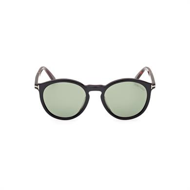 Tom Ford FT 1021 01N 51 Unisex Oval Parlak Siyah Kemik Güneş Gözlüğü