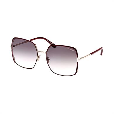 Tom Ford FT1006 69W 60 Raphaela Kadın Kelebek Bordo Metal Güneş Gözlüğü