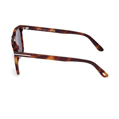 Tom Ford TF 0832S 53N 57 Fletcher Unisex Kare Kırçıllı Kahverengi Kemik Güneş Gözlüğü