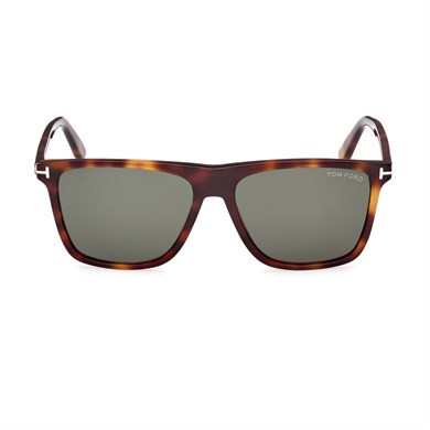 Tom Ford TF 0832S 53N 57 Fletcher Unisex Kare Kırçıllı Kahverengi Kemik Güneş Gözlüğü
