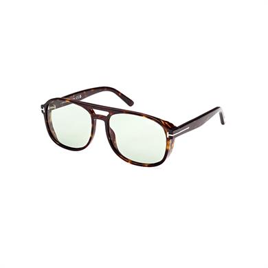 Tom Ford TF 1022 52N 58 Unisex Dikdörtgen Kırçıllı Kahverengi Kemik Güneş Gözlüğü