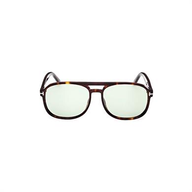Tom Ford TF 1022 52N 58 Unisex Dikdörtgen Kırçıllı Kahverengi Kemik Güneş Gözlüğü