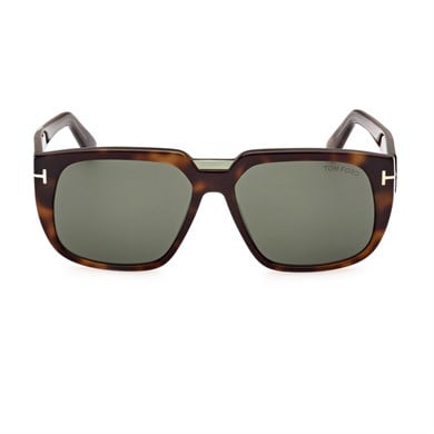 Tom Ford TF 1025S 56NG 56 Oliver Unisex Geometrik Kırçıllı Kahverengi Kemik Güneş Gözlüğü