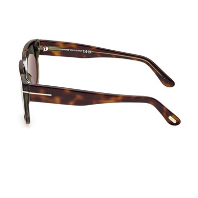 Tom Ford TF 1025S 56NG 56 Oliver Unisex Geometrik Kırçıllı Kahverengi Kemik Güneş Gözlüğü