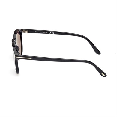 Tom Ford TF 1097S 01BG 53 Lewis Unisex Yuvarlak Siyah Kemik Güneş Gözlüğü