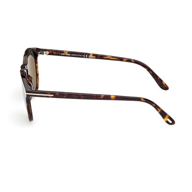 Tom Ford TF 1097S 52N 53 Lewis Unisex Yuvarlak Kırçıllı Kahverengi Kemik Güneş Gözlüğü
