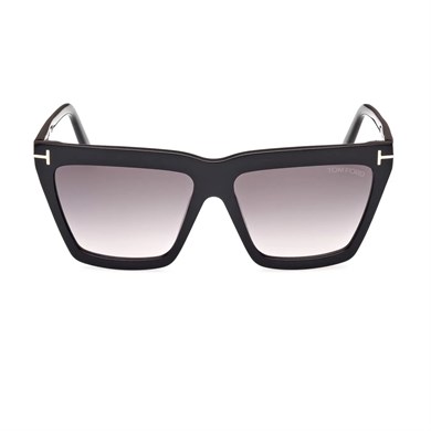 Tom Ford TF 1110S 01B 58 Eden Kadın Çekik Siyah Kemik Güneş Gözlüğü