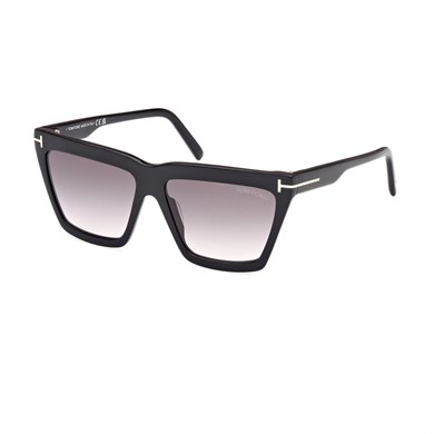 Tom Ford TF 1110S 01B 58 Eden Kadın Çekik Siyah Kemik Güneş Gözlüğü