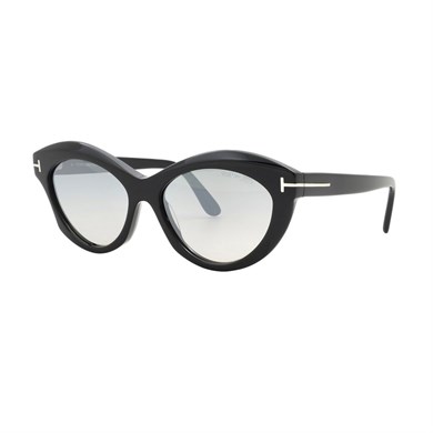 Tom Ford TF 1111S 01CG 56 Kadın Cat Eye Siyah Aynalı Kemik Güneş Gözlüğü
