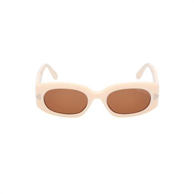 Tom Ford Tf 1187 25E 52 Kadın Oval Beyaz Kemik Güneş Gözlüğü